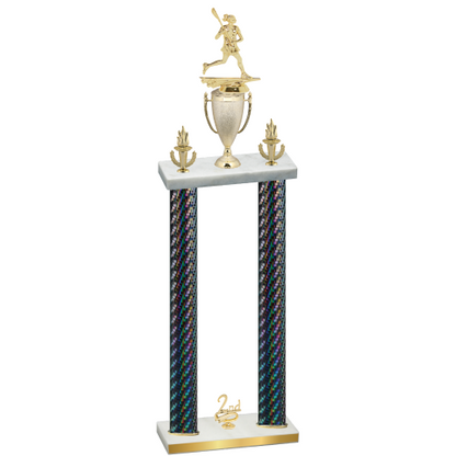 Double Black Carbon Fiber Second Place Lacrosse Trophy