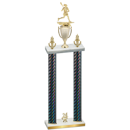 Double Black Carbon Fiber Year Lacrosse Trophy