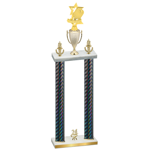 Double Black Carbon Fiber Year Pickleball Trophy