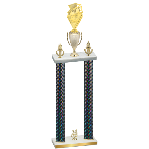 Double Black Carbon Fiber Year Pickleball Trophy