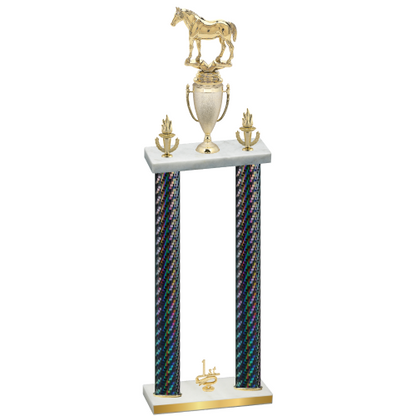 Double Black Carbon Fiber First Place Horses Trophy