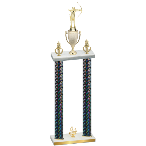 Double Black Carbon Fiber Fourth Place Archery Trophy