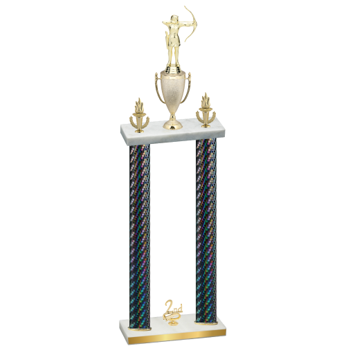 Double Black Carbon Fiber Second Place Archery Trophy