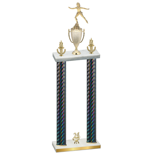 Double Black Carbon Fiber Year Skater Trophy
