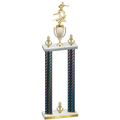 Double Black Carbon Fiber Victory Flag Football Trophy