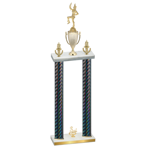 Double Black Carbon Fiber Third Place Majorette Trophy