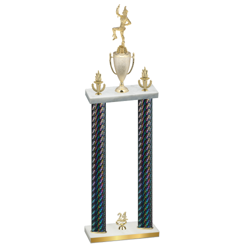 Double Black Carbon Fiber Year Majorette Trophy