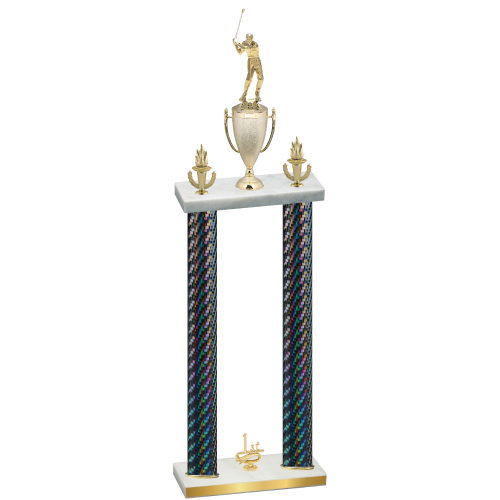 Double Black Carbon Fiber First Place Golf Trophy