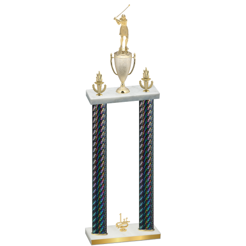 Double Black Carbon Fiber First Place Golf Trophy