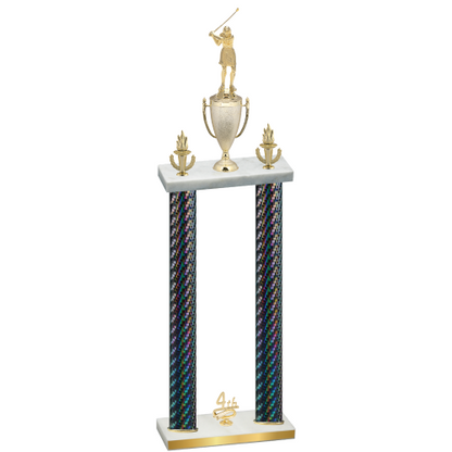 Double Black Carbon Fiber Fourth Place Golf Trophy