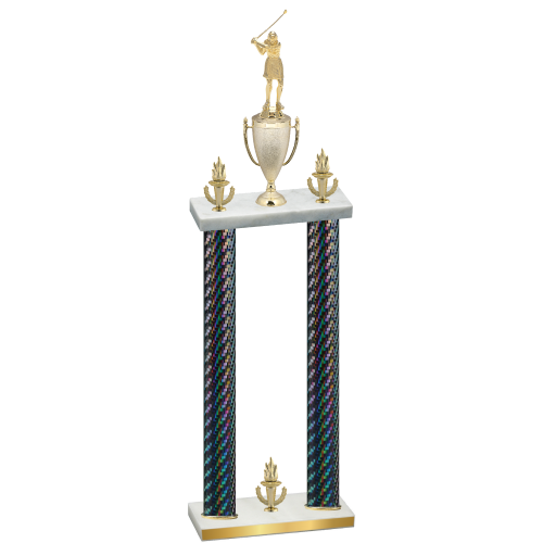 Double Black Carbon Fiber Victory Golf Trophy