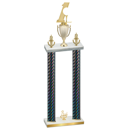 Double Black Carbon Fiber Third Place Golf Trophy