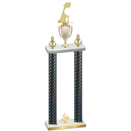 Double Black Carbon Fiber Fourth Place Golf Trophy