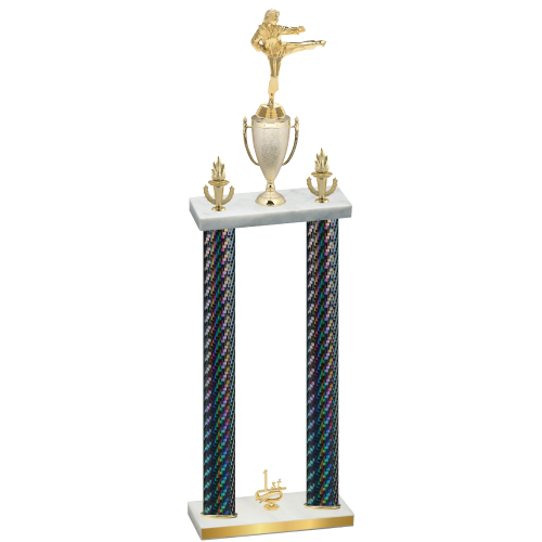 Double Black Carbon Fiber First Place Karate Trophy