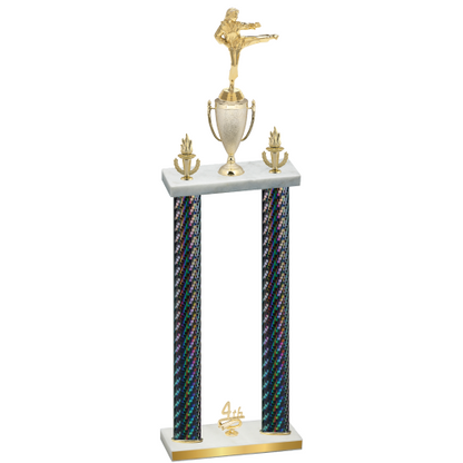 Double Black Carbon Fiber Fourth Place Karate Trophy