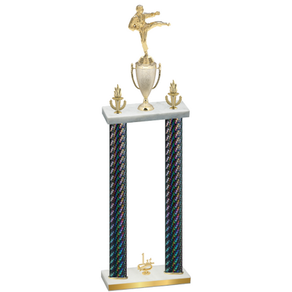 Double Black Carbon Fiber First Place Karate Trophy