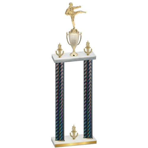 Double Black Carbon Fiber Victory Karate Trophy