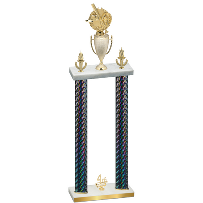 Double Black Carbon Fiber Fourth Place Baseball Trophy