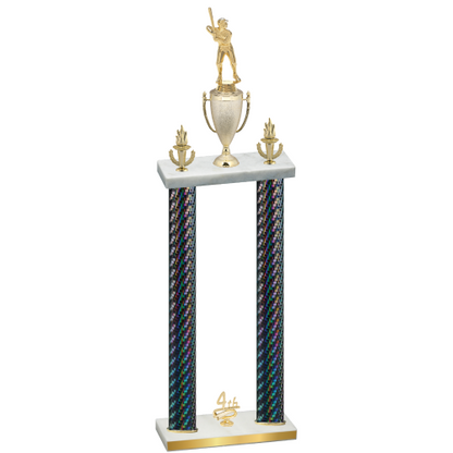 Double Black Carbon Fiber Fourth Place Baseball Trophy
