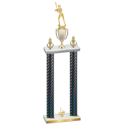 Double Black Carbon Fiber First Place Softball Trophy
