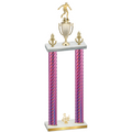 Double Pink Carbon Fiber Third Place Soccer Trophy