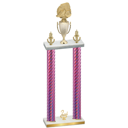 Double Pink Carbon Fiber Second Place Soccer Trophy
