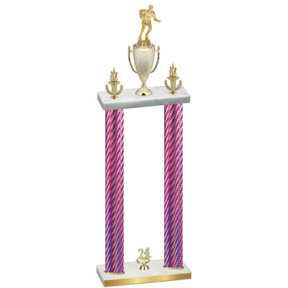 Double Pink Carbon Fiber Year Rugby Trophy