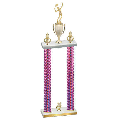 Double Pink Carbon Fiber Year Tennis Trophy