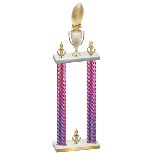 Double Pink Carbon Fiber Victory Football Trophy