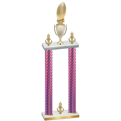 Double Pink Carbon Fiber Victory Football Trophy