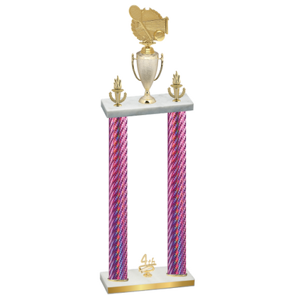 Double Pink Carbon Fiber Fourth Place Tennis Trophy