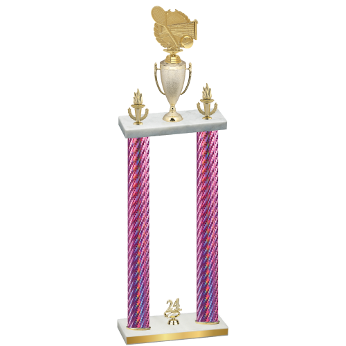 Double Pink Carbon Fiber Year Tennis Trophy