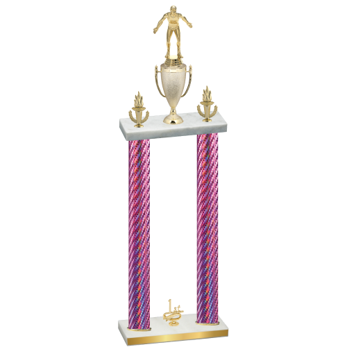 Double Pink Carbon Fiber First Place Wrestling Trophy