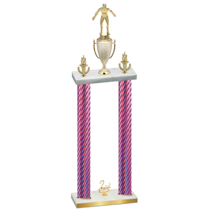 Double Pink Carbon Fiber Second Place Wrestling Trophy