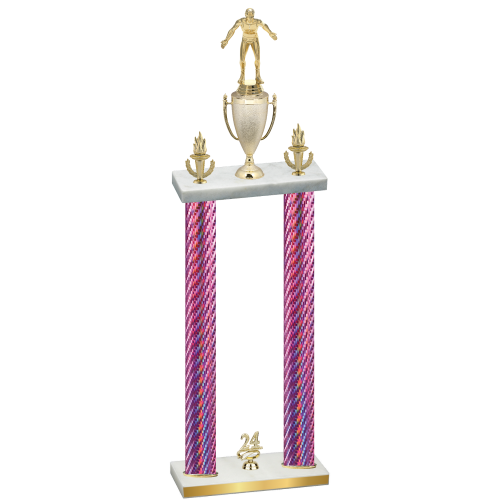 Double Pink Carbon Fiber Year Wrestling Trophy
