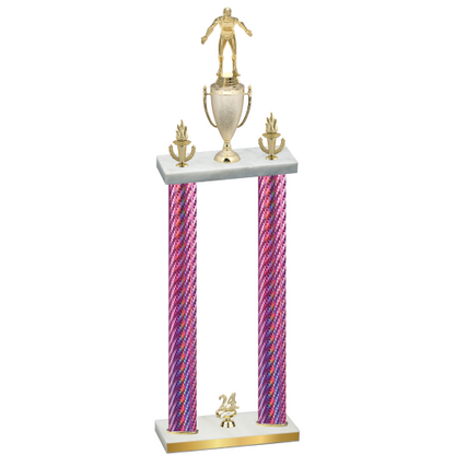 Double Pink Carbon Fiber Year Wrestling Trophy