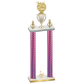 Double Pink Carbon Fiber Second Place Bowling Trophy