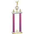 Double Pink Carbon Fiber Second Place Volleyball Trophy