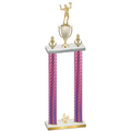 Double Pink Carbon Fiber Fourth Place Volleyball Trophy