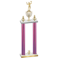 Double Pink Carbon Fiber Year Volleyball Trophy