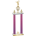 Double Pink Carbon Fiber Second Place Volleyball Trophy