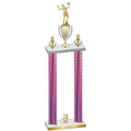 Double Pink Carbon Fiber Year Volleyball Trophy