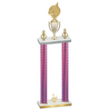 Double Pink Carbon Fiber Second Place Volleyball Trophy