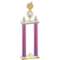 Double Pink Carbon Fiber Fourth Place Volleyball Trophy