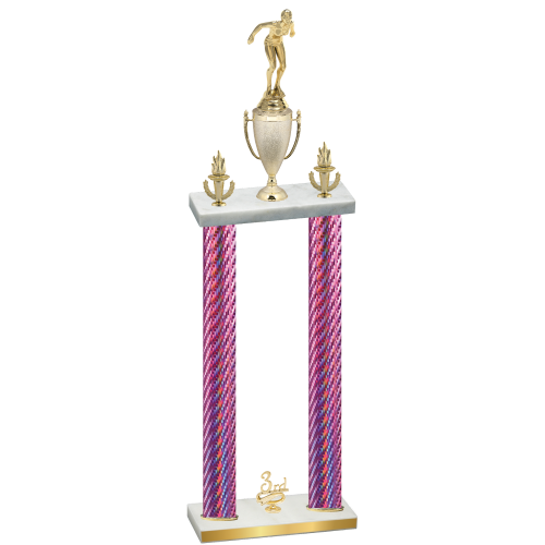 Double Pink Carbon Fiber Third Place Tennis Trophy
