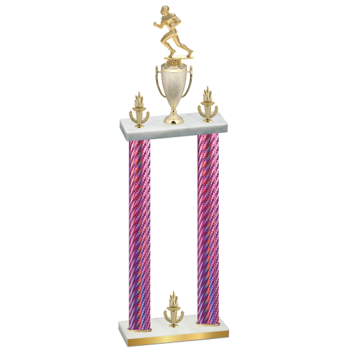 Double Pink Carbon Fiber Victory Football Trophy