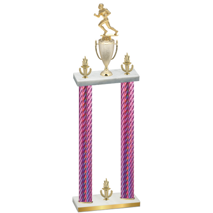 Double Pink Carbon Fiber Victory Football Trophy