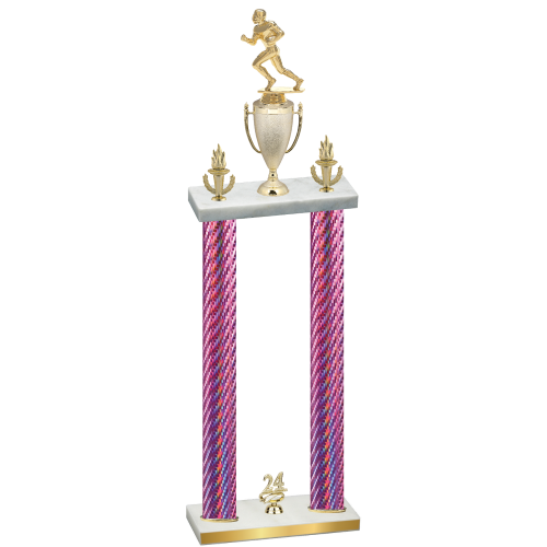 Double Pink Carbon Fiber Year Football Trophy