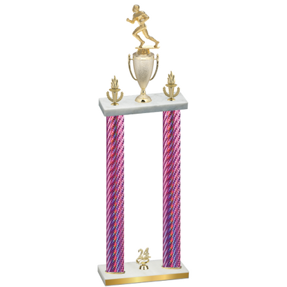 Double Pink Carbon Fiber Year Football Trophy