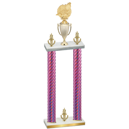 Double Pink Carbon Fiber Victory Swimming Trophy